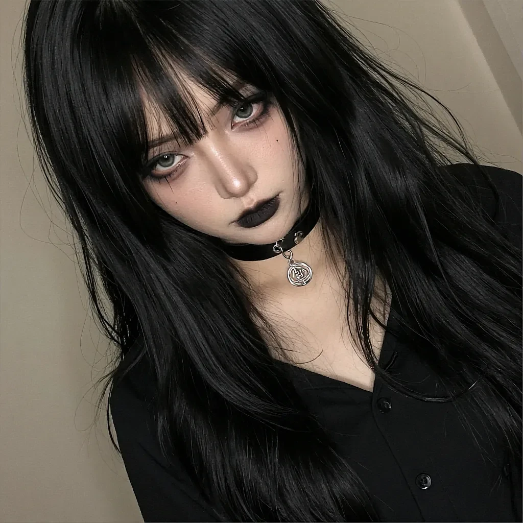Standby channel avatar: fictional AI character with a blunt black fringe and a choker